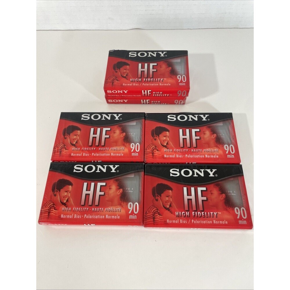 6 Sony HF 90 High Fidelity Normal Bias Cassettes - 90 min